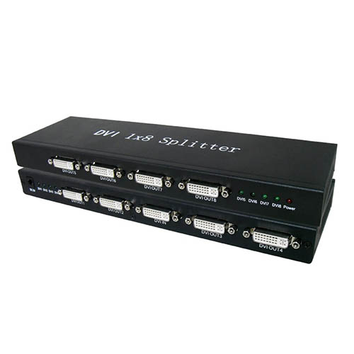 DVI-SP8 1x8 port DVI Splitter video&Audio 350M