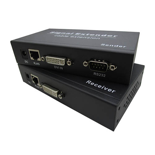 HDCP Compliant 40m @ 4K 3D Video Supported DVI Over Cat5e Extender With RS-232 A