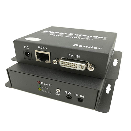 DVI Extender Over Cat5e With IR And Remote Switch , Up To 70m @1080P