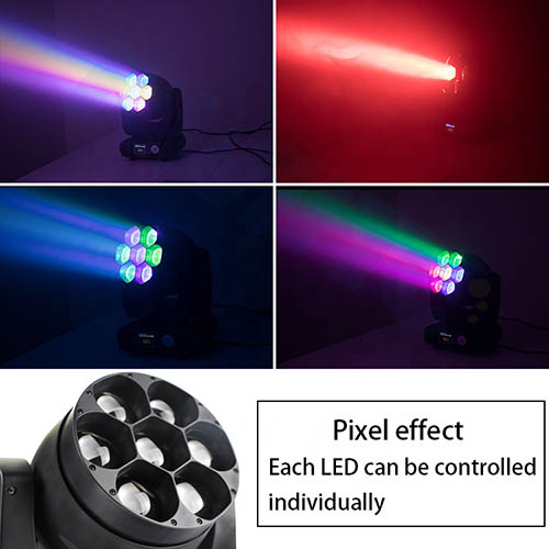 Pixel dj club disco light 7x40w RGBW ZOOM beam wash LED moving head