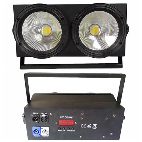 Two eye dmx 200W CC or WC white led cob audience stage blinder light