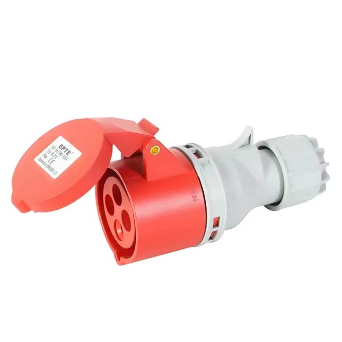 16A four core waterproof connector/female/red (380V/3P+E/6H)