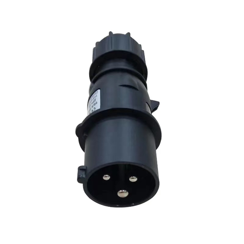 16A 3 core waterproof connector/integrated/matte black/male