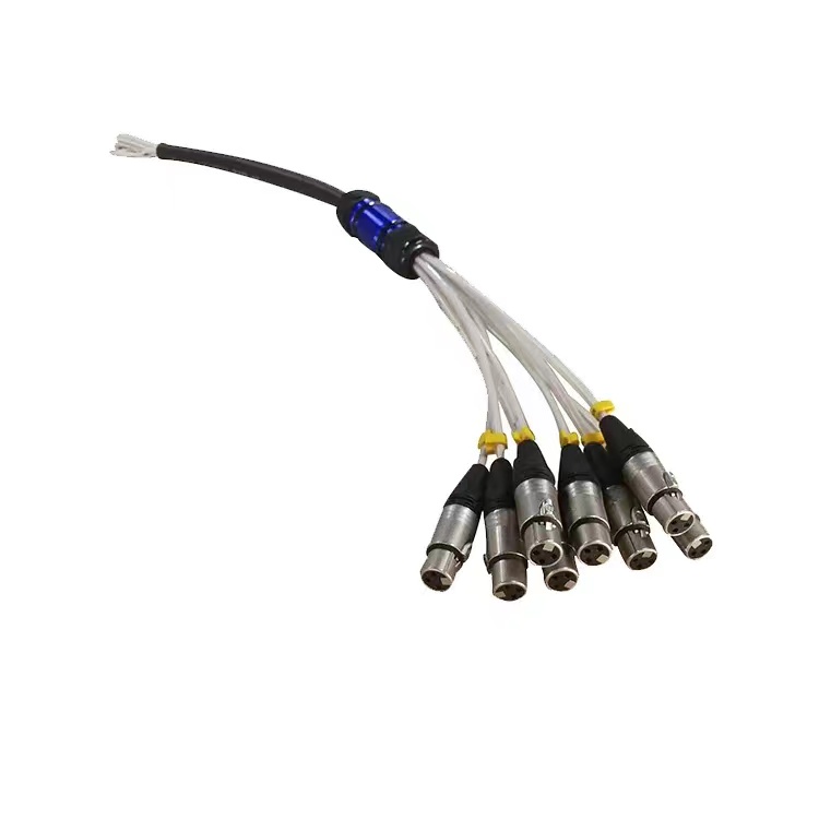 8-track multi-channel audio signal cable with five core XLR male bus/50M